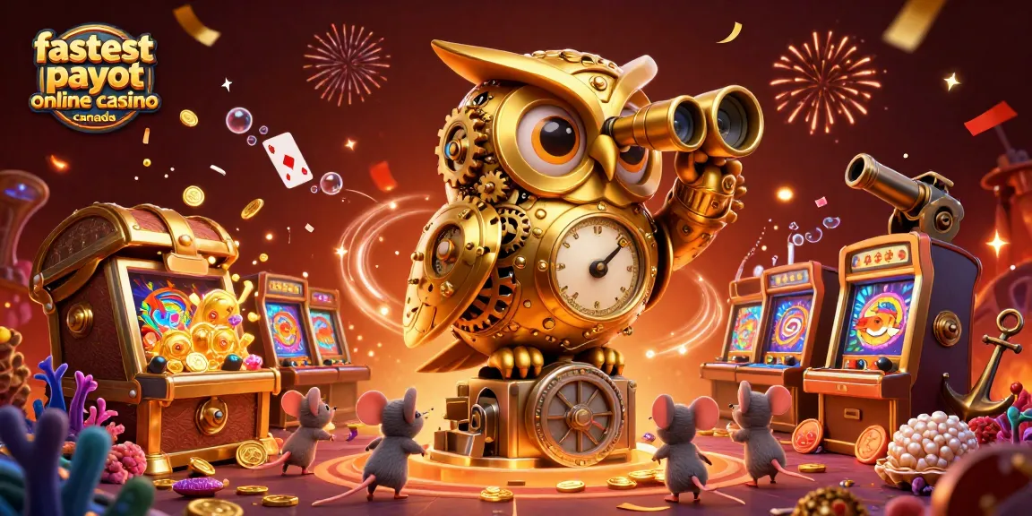 Experience the excitement of the fastest payout online casino Canada with vibrant scenes of winnings and animated characters.
